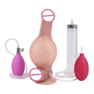 SXXY Silicone Realistic Inflatable & Ejaculating <b>Dildo</b> Soft Expand Inflatable Anal Plug for Men Women Vaginal Prostate Massage - Product Image 2