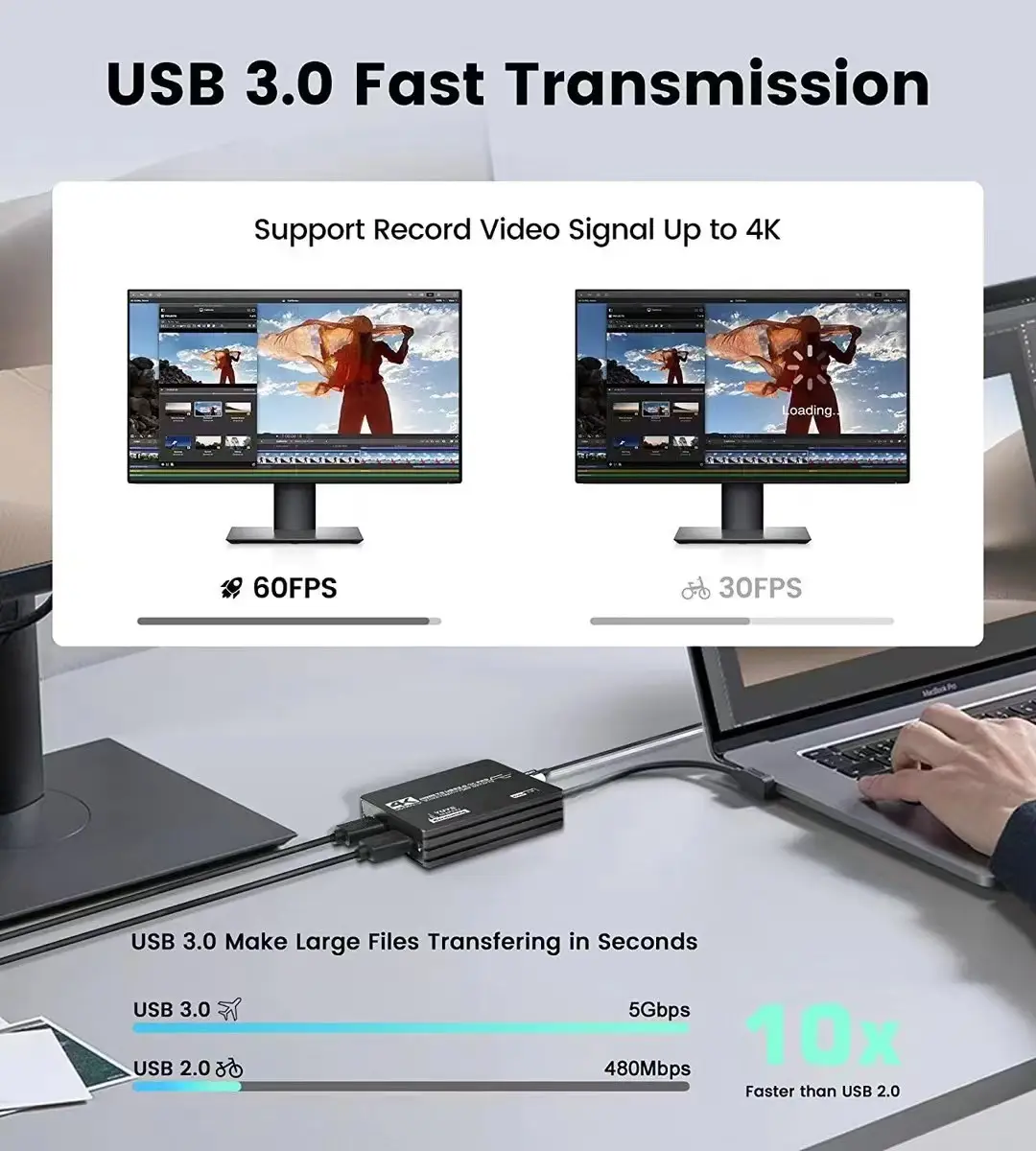 YUY2 4K 30HZ yakalama kayıt USB3.0 yakalama kartı 60fps 4k HDMI döngü dışarı iki 3.5mm mikrofon HDMI USB3.0 yakalama kartı pro