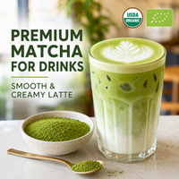 Poudre de Matcha biologique de qualité cérémonielle et poudre de thé vert Matcha instantané soluble dans l'eau, certifiées biologiques USDA et UE, vente en gros en vrac