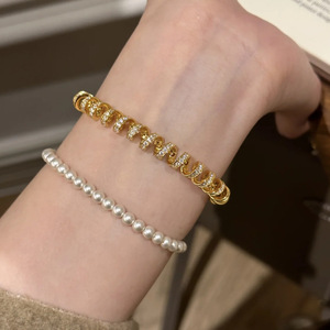 S925 argent Sterling lumière luxe ligne téléphonique plaie féminine à la mode Zircon Design exquis niche bijoux 18K or - Product Image 6