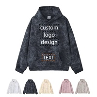 Sweat à capuche vintage tie-dye délavé à l'acide pour homme, coupe oversize avec poche kangourou et épaules tombantes, style streetwear américain, logo personnalisé en usine, vente en gros