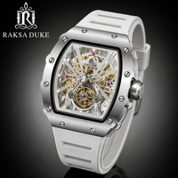 Raksa Duke Sport Tourbillon Uhr für Herren Automatische Skelett-Mechanikuhr für Männer Silikonarmband Uhren