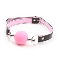 Produit phare : Équipement de bondage SM pour adultes, Balle-bâillon avec sangle en cuir PU, Jouets de contrainte pour couples fétichistes
