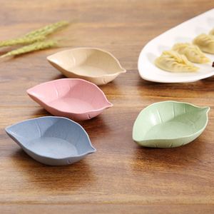 11*7CM feuille forme plats en plastique créatif Snack assiette japonais couverts Sauce soja assiette à tremper cuisine assiette à tremper - Product Image 3
