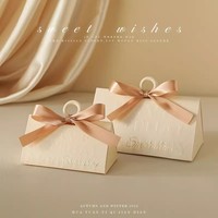 Boîte à bonbons fantaisie, emballage pour chocolats et bonbons, boîte à bonbons avec poignée en ruban pour les cadeaux de mariage, les invités