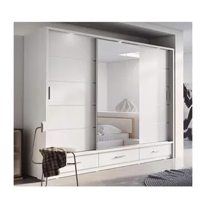 全新现代卧室镜子推拉门衣柜
