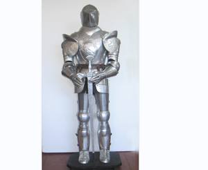 หมวกเกราะเหล็กลายวิกยุคกลาง,หมวกเกราะเหล็กขัดเงาอัศวินนักรบฮาโลวีนสำหรับสะสม - Product Image 2