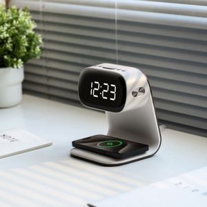Réveil avec écran LED JEDI, <span class=keywords><strong>chargeur</strong></span> sans fil 3 en 1, station de charge rapide avec commande tactile, veilleuse - Product Image 6