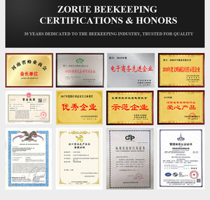 Nouveau kit de ruche Langstroth à 2 niveaux Zorue ZY-BH002, cadres en bois de sapin de Chine de qualité supérieure avec revêtement en <span class=keywords><strong>cire</strong></span>, <span class=keywords><strong>plaque</strong></span> en fer, logo personnalisé, équipement - Product Image 5