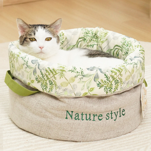 Cama Redonda Portátil para Perros y Gatos, Estilo Natural, Forma de Barril, Venta al Por Mayor del Fabricante - Product Image 2