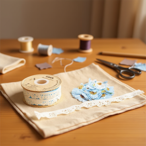 Strisce di pizzo Ilan 1,5 cm x 11 m colore crema per artigianato e cucito - Product Image 2