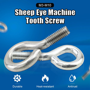 Factory Direct Supply High Quality NINDEJIN Eye <b>Bolts</b> Sheep Screw <b>Hook</b> M3 to Stainless Steel/Steel Zinc/Plain Metric - Product Image 2