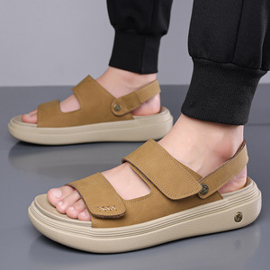 Sandalias de verano casuales para hombre, con punta abierta, suela de goma, entresuela de EVA, ligeras, transpirables, fáciles de poner, para la playa. - Product Image 3
