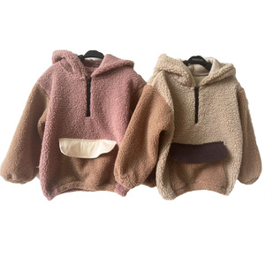 2024 personnalisé nouveau-né bébé <span class=keywords><strong>Sherpa</strong></span> sweat à capuche hiver à manches longues sweat garçons manteaux et outwears - Product Image 1