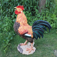 Décor de jardin Ornements animaux Figurines de poules en résine Poulets grandeur nature Statues de coqs Décorations