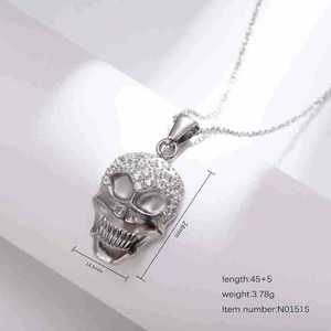 Collier pendentif crâne en acier inoxydable style hip-<span class=keywords><strong>hop</strong></span> rock, plaqué or 18 carats, étanche, bijoux pour hommes style rock - Product Image 5