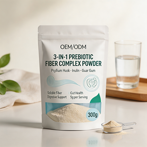 Mélange <span class=keywords><strong>de</strong></span> fibres alimentaires OEM en poudre : Psyllium, Inuline, <span class=keywords><strong>Gomme</strong></span> <span class=keywords><strong>de</strong></span> <span class=keywords><strong>Guar</strong></span> 5g – Fibres Solubles pour la Satiété et la Santé Intestinale 300g 500g - Product Image 1
