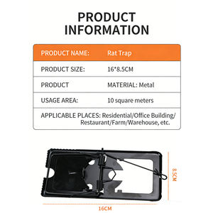 Piège à souris en métal robuste avec double ressort pour intérieur et extérieur, réutilisable, plaque en fer, attrape-rats, tueur de rongeurs - Product Image 6