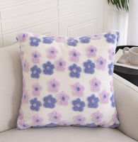 Coussin Moderne et Tendance au Design Créatif, Broderie en Velours Jacquard, Motif Floral pour Canapé, Chevet et Soutien Lombaire