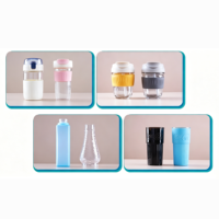 Bouteille d'eau en verre de luxe personnalisée à large ouverture de 500 ml, imprimée sur mesure avec couvercle en plastique