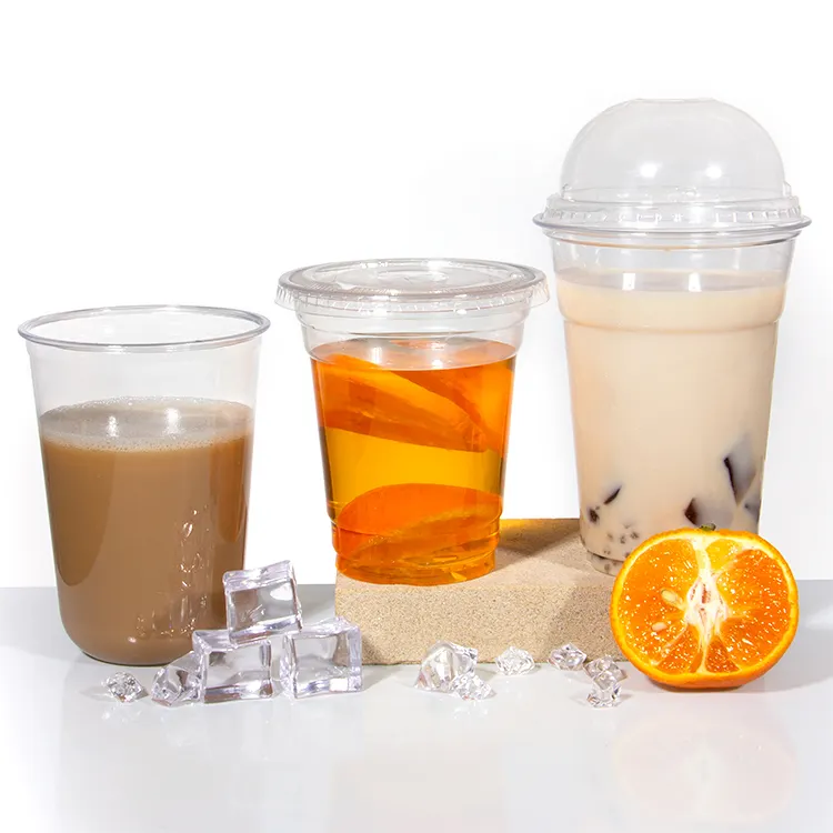 Заводская оптовая продажа 12 унций 16 унций 20 унций 24 унции прозрачная пластиковая чашка для коктейля из Пузырькового чая