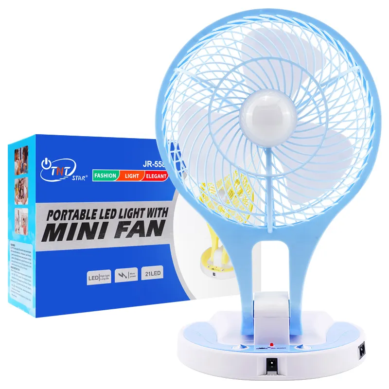 TNTSTAR JR-5580 blue New 6 inch home national electric stand fan mini flame table fan desk table pedestal stand fan