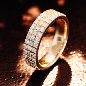 Anillo de <span class=keywords><strong>Plata</strong></span> de Ley 925 con Incrustaciones de Moissanita, Estilo Romántico para Mujer, Pasa la Prueba del Diamante, Joyería Hip Hop - Product Image 1