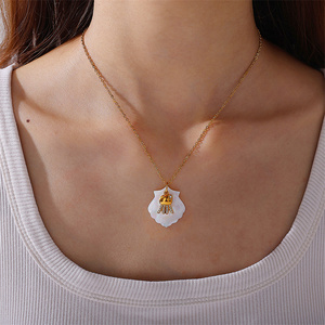 Verano Acero inoxidable chapado en oro océano serie Animal joyería DIY Concha tortuga pulpo blanco <span class=keywords><strong>Shell</strong></span> colgante collar - Product Image 4
