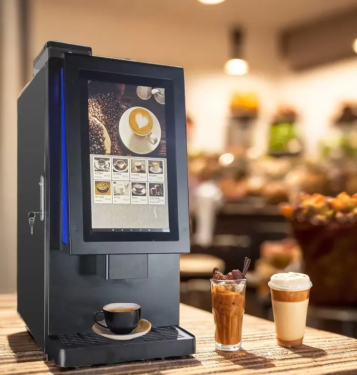 Luxury Touch Screen Control Automatic Bean To Cup Commercial Intelligent Espresso Coffee Maker Vending Machine