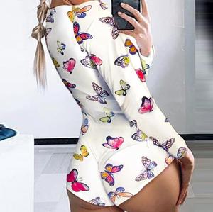 Pigiama Intero Sexy con Vita Elastica e Stampa, Manica Lunga Termica per Donna - Estate/Primavera 2025 - Vendita all'Ingrosso - Product Image 6