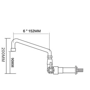 Robinet de cuisine mural en laiton avec douchette rotative à 180°, mitigeur monotrou à entrée unique - Product Image 2