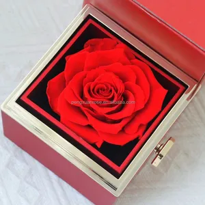 新设计热卖保存玫瑰与首饰盒项链玫瑰盒真正持久玫瑰礼品