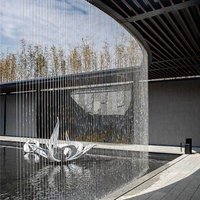 Fontaine commerciale moderne en acier inoxydable avec rideau d'eau numérique en spirale, écran d'eau filaire pour hôtel, centre commercial, atrium 110-230V