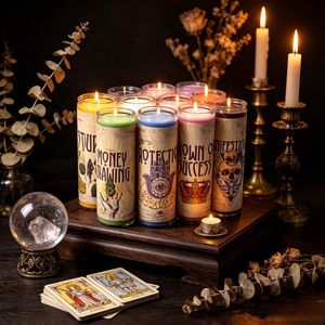 Vela Moderna en Forma de Pilar con Pegatinas Personalizadas, Frasco de Vidrio sin Humo, Cera de Soja, Aromas Personalizables para Halloween y Bodas - Product Image 5