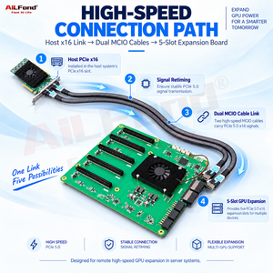Placa base PSW63104 PCIe5.0 para 5 GPU, compatible con H200 H100 RTX PRO6000 5090 4090 4080 para servidor de IA y estación de trabajo - Product Image 4