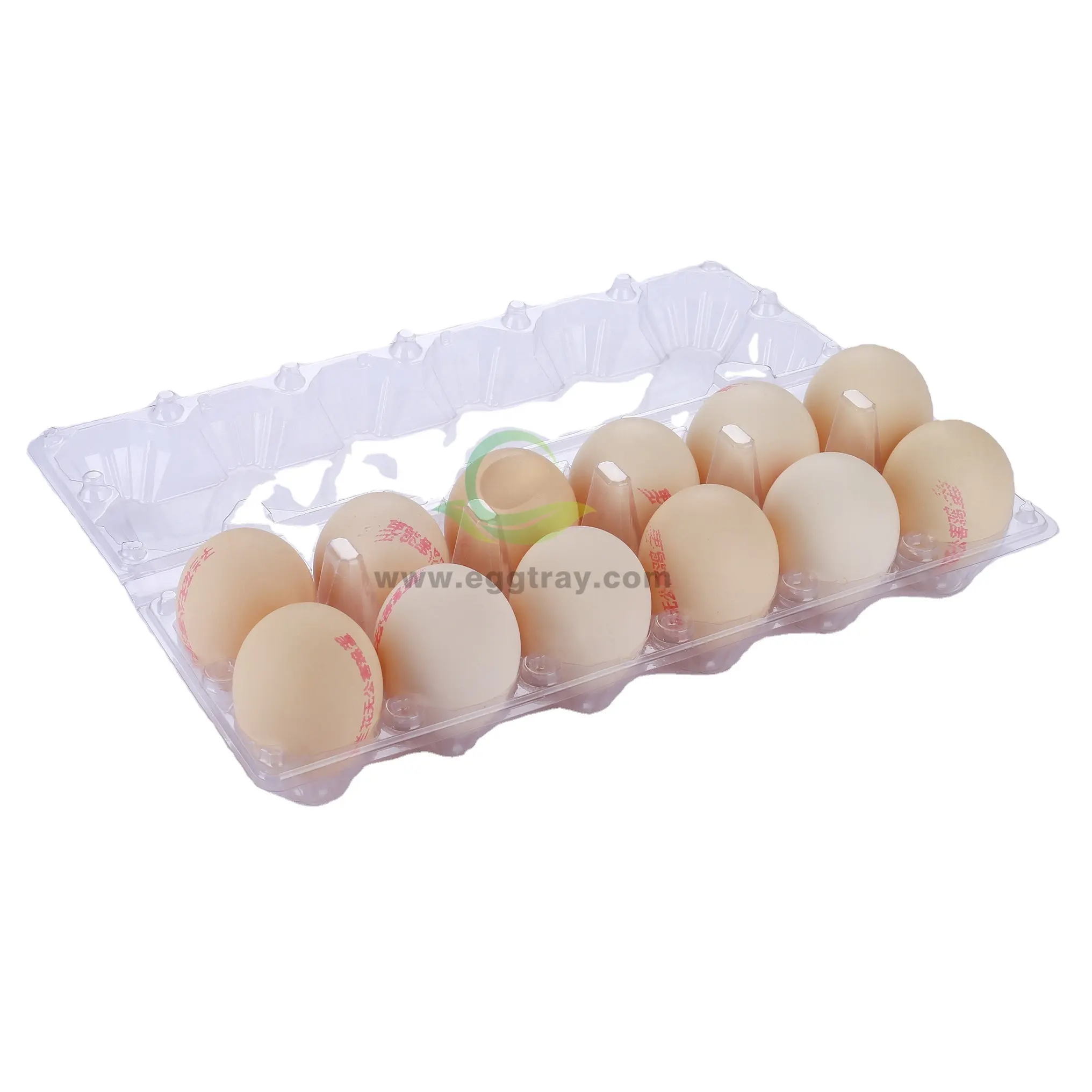 Plateau à œufs en plastique transparent jetable 12 trous pour 12 œufs en PET