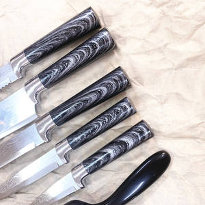 Hochwertige Schneide messer Set Keramik schäler 6 Stück Chef Fleisch beil Küchenmesser Set Edelstahl - Product Image 3