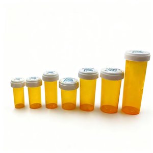 Frascos de Plástico con Tapa Reversible a Prueba de Niños, 8dr 13dr, PP Ámbar/Negro, <span class=keywords><strong>para</strong></span> Almacenamiento de Píldoras y Medicamentos con Receta - Product Image 4