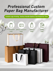 Free Design Custom Logo Matt Black Paper Clothing <b>Packaging</b> Gift Paper Bag Shopping Bag Luxury Paper Bags With Ribbon Handle - Product Image 4
