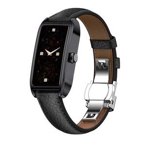 Dora T Lady <b>Smart</b> Sport <b>Bracelet</b> with Heart Rate Monitor Call Reminder IP68 Waterproof Leather Band - Product Image 3