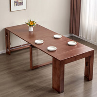 Table à manger extensible télescopique pliable en bois massif couleur argent vieilli, style nordique, pour petits espaces, usage domestique, 8 places, rectangulaire