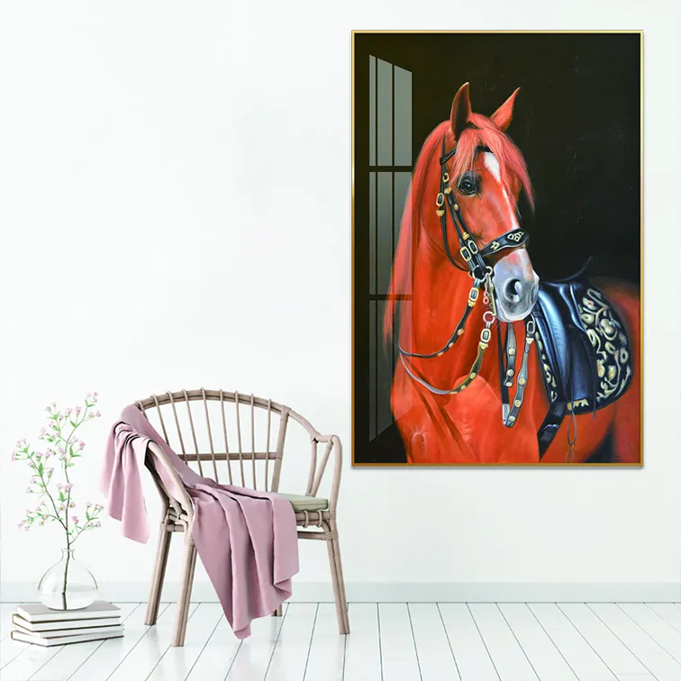 Orange Horse Painting Animal Luxury Wall Art For Home Wall Decoration Picture Print Canvas And Posters Bedroom Living Room