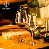 Vente en gros de verres à vin ronds transparents avec logo personnalisé verre à vin rouge gobelet à vin pour restaurant