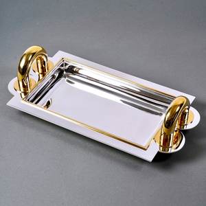 Bandeja de Servir Moderna de Madera con Asa de Hierro por Z U Handicraft - Product Image 4