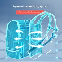Sac à dos scolaire ergonomique breveté de 16 pouces compartiment géométrique étanche pour ordinateur portable système de soutien de la colonne vertébrale pour étudiants