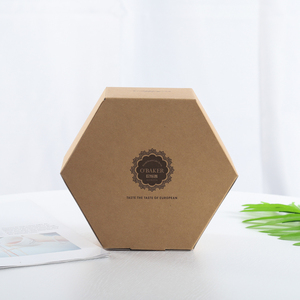 customized brown kraft paper hexagon gift box for bake