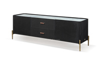 Tables consoles de rangement intelligentes en marbre avec compartiments et tiroirs cachés, design moderne et luxueux pour usage hôtelier, table TV