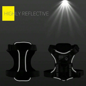 เสื้อกั๊กสุนัขแบบสะท้อนแสง ระบายอากาศได้ดี ผลิตจากโพลีเอสเตอร์เนื้อแน่น พร้อมแผ่นปะ 5 ชิ้น สายรัดสุนัขแบบสบายสำหรับสุนัขช่วยเหลือ - Product Image 6