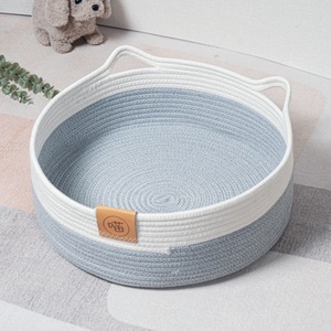 Weiches, warmes, gewebtes Katzen bett Bequemer Schlaf korb für Katzen und Welpen kätzchen Four Seasons Pet <span class=keywords><strong>Bed</strong></span> mit Baumwoll seil kissen - Product Image 1