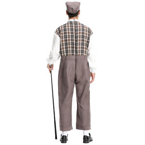 Pantalones con <span class=keywords><strong>Tirantes</strong></span> para <span class=keywords><strong>Hombre</strong></span> Adulto MINCO, Traje a Cuadros Estilo Abuelo, Disfraz de Centenario para Halloween, Televisión y Cine, Poliéster - Product Image 4